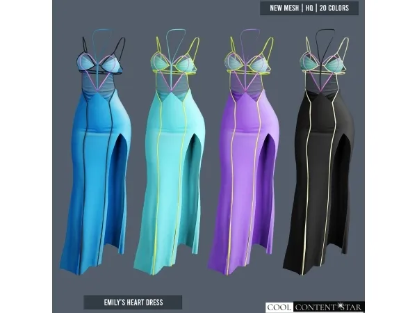 Alpha Emily Ratajkowski'S Heart Dress cool_content_star - The Sims 4 Custom Content