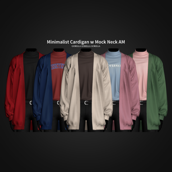 Alpha Minimalist Cardigan w Mock Neck AM by simsfinds - The Sims 4 Custom Content