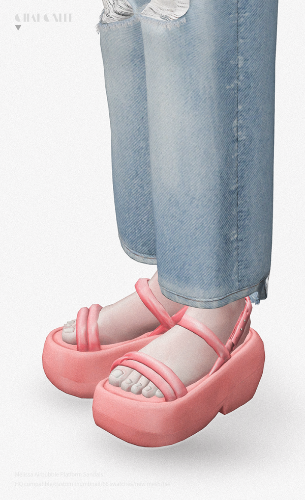 Alpha Melissa Airbubble Platform Sandals by simsfinds - The Sims 4 Custom Content