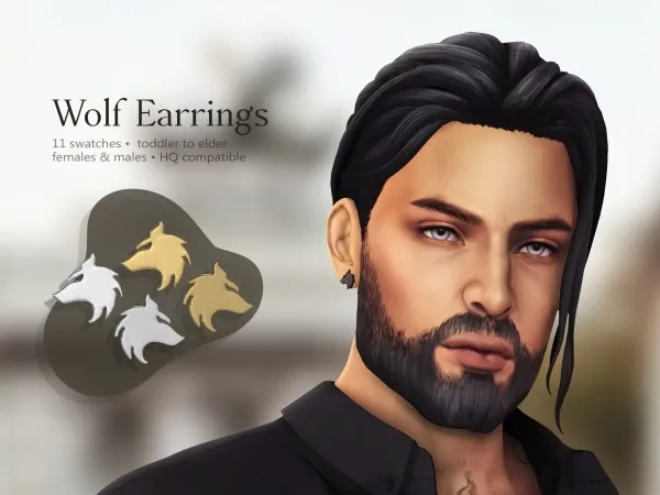 Maxis Match Wolf Earrings - The Sims 4 Custom Content