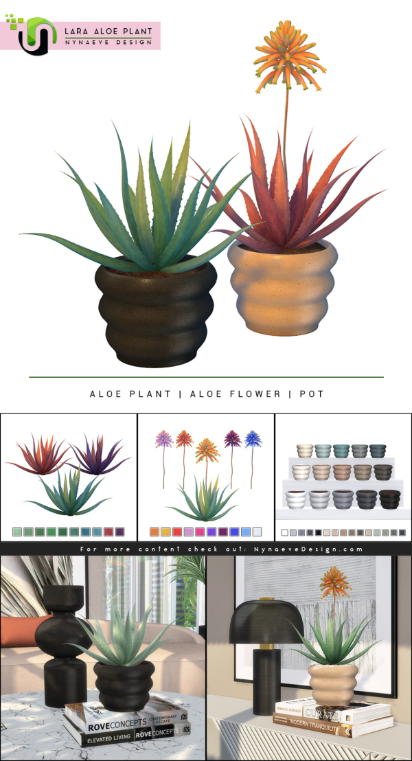 Alpha Lara Aloe Plant by simsfinds - The Sims 4 Custom Content