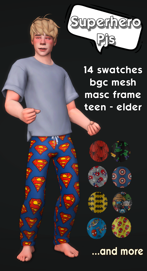Maxis Match Superhero Pjs by simsfinds - The Sims 4 Custom Content