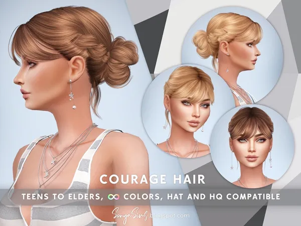 Alpha Courage Hair (Both Versions) NOW PUBLIC by simsfinds - The Sims 4 Custom Content