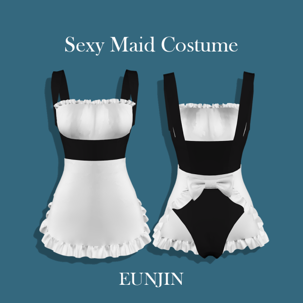 Alpha [EUNJIN] Sexy Maid Costume by simsfinds - The Sims 4 Custom Content