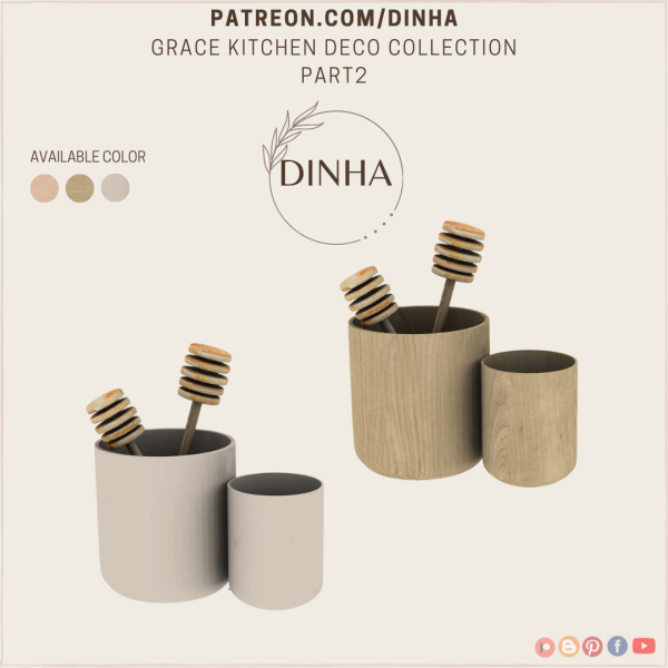 Mix Grace Kitchen Deco Collection Part2 (MUG v2) by dinhagamer - The Sims 4 Custom Content