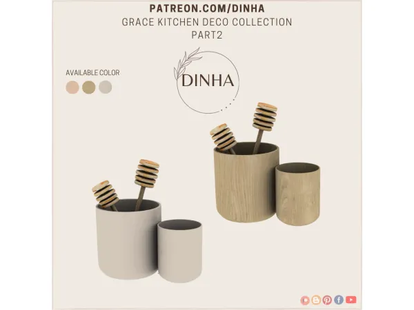 Mix Grace Kitchen Deco Collection Part2 (MUG v2) - The Sims 4 Custom Content