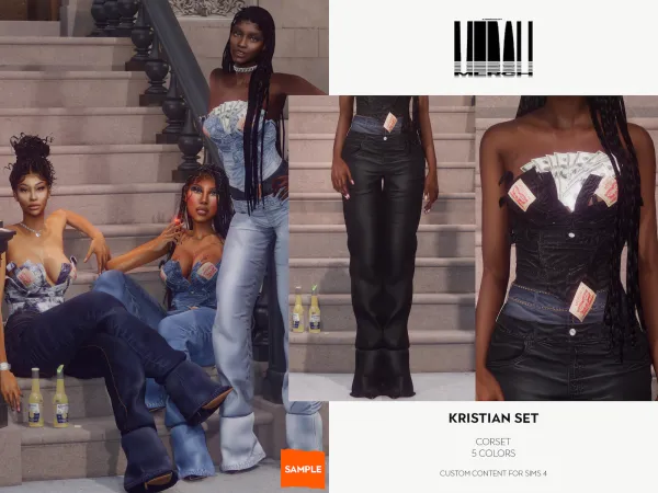 Alpha MERCH Kristian Corset Sample - The Sims 4 Custom Content