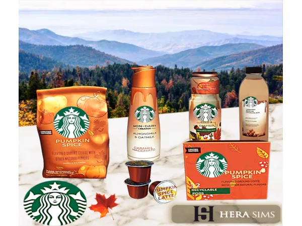 Pumpkin spice starbucks coffee set