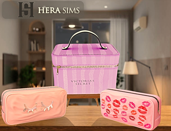 Alpha Victoria secret makeup bags by herasims4 - The Sims 4 Custom Content