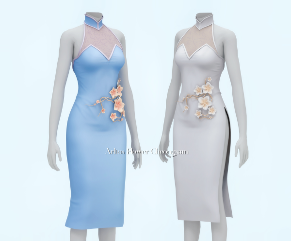 Alpha Flower cheongsamTo be published on Jun 5 by simsfinds - The Sims 4 Custom Content