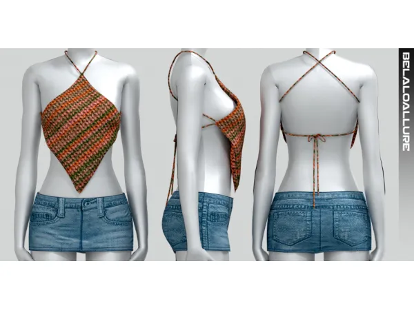 Alpha Mini denim skirt Belaloallure Sheera by simsfinds - The Sims 4 Custom Content