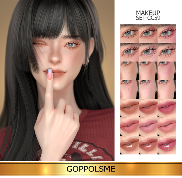 Alpha GPME GOLD MAKEUP SET CC59 by simsfinds - The Sims 4 Custom Content