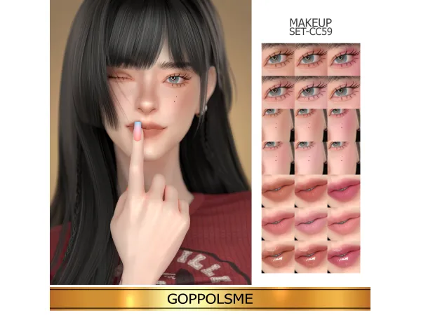 Alpha GPME GOLD MAKEUP SET CC59 by GoppolsMe - The Sims 4 Custom Content