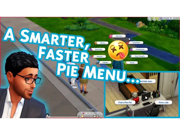 Maxis Match Smarter Pie Menu Searchable Interactions V20 by simsfinds - The Sims 4 Custom Content