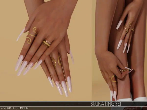 Alpha Bruna ring set [from the vault] by overkillsimmer - The Sims 4 custom content