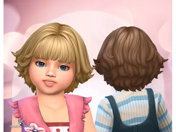 Maxis Match Jordana Hairstyle with Bangs for Toddlers by Kiara Zurk - The Sims 4 Custom Content