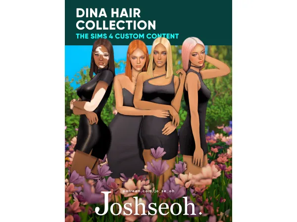 Dina Hair Collection (Jo_Se_Oh Joshseoh) by Josh - The Sims 4 Custom Content