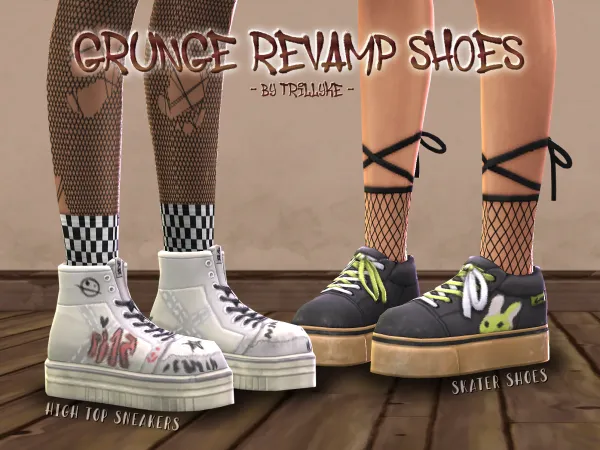 Maxis Match Grunge Revamp Shoes by Trillyke - The Sims 4 Custom Content