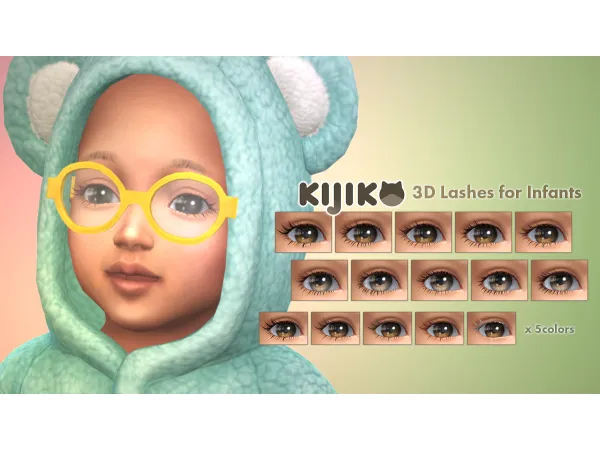 Mix 3D Lashes for Infants Skin Detail Version - The Sims 4 Custom Content