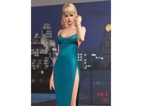 Elvira Hancock Backless High Slit Dress - The Sims 3 Custom Content