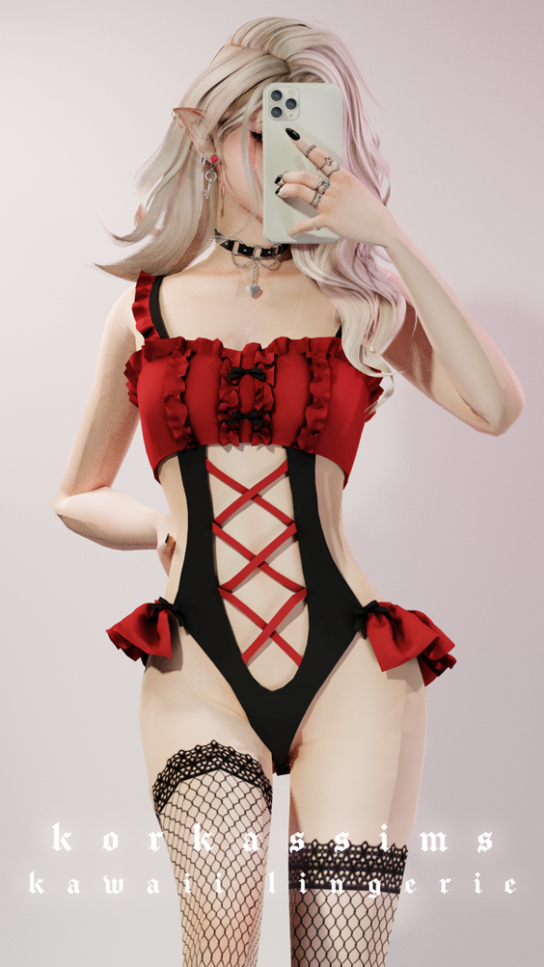 Alpha Kawaii Lingerie by simsfinds - The Sims 4 Custom Content