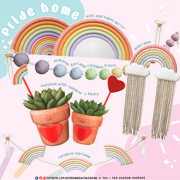 Mix Pride Home by hydrangeachainsaw - The Sims 4 Custom Content
