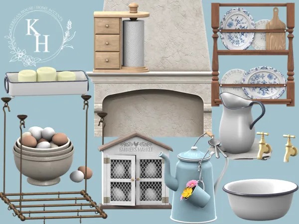 Alpha [khd] country kitchen set by kerriganhouse - The Sims 4 Custom Content
