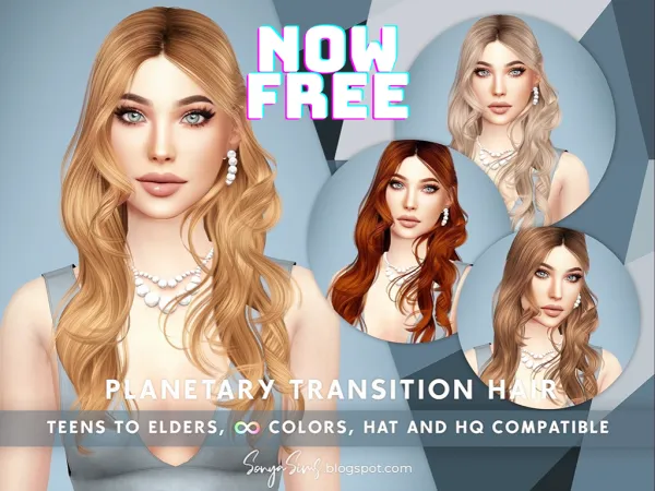 Alpha Planetary Transition Hair by simsfinds - The Sims 4 Custom Content