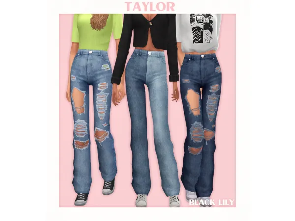 Maxis Match Taylor Jeans by Black Lily - The Sims 4 Custom Content