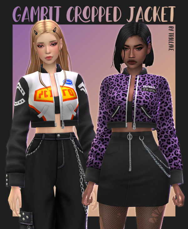 Maxis Match Gambit Cropped Jacket by simsfinds - The Sims 4 Custom Content