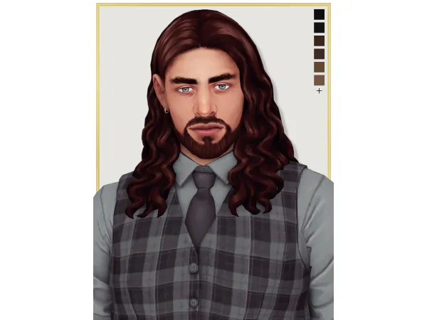 Maxis Match ELESSAR (mini set) male hair (in 4 versions) a beard by laeska - The Sims 4 Custom Content