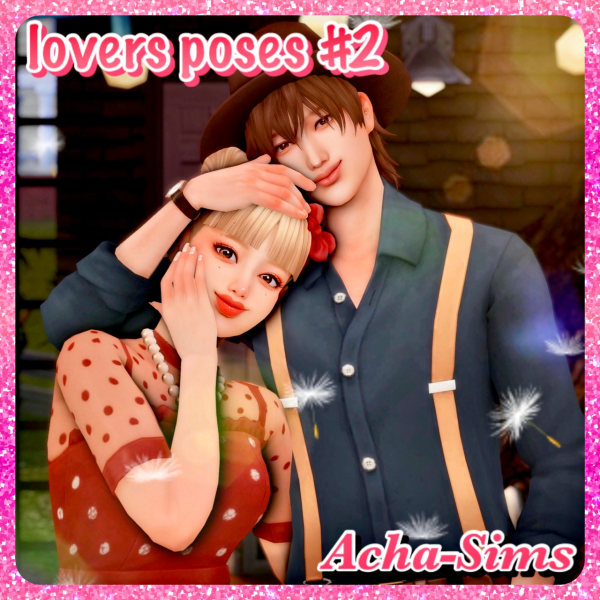 Maxis Match Acha lovers poses 2 by simsfinds - The Sims 4 Custom Content