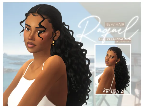 Maxis Match Raquel Hair by GegeSims - The Sims 4 Custom Content