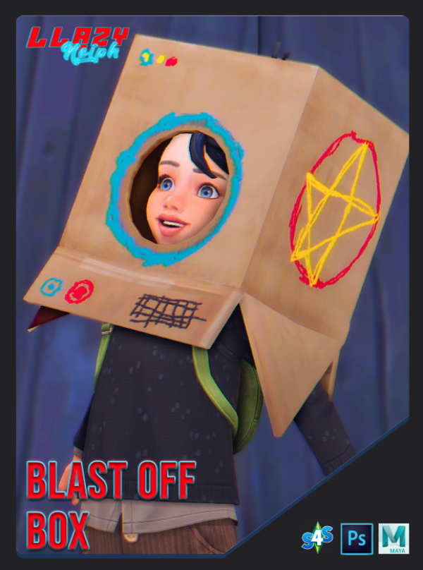 Maxis Match Blast Off Box (Kids Homemade Helmet) by simsfinds - The Sims 4 Custom Content