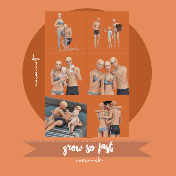 Mix Grow So Fast Posepack by melbennett - The Sims 4 Custom Content