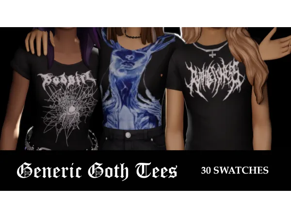 Maxis Match generic goth tees by mellosakicc - The Sims 4 Custom Content