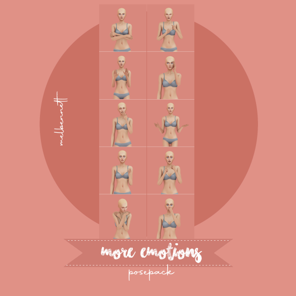 Mix More Emotions Posepack by melbennett - The Sims 4 Custom Content