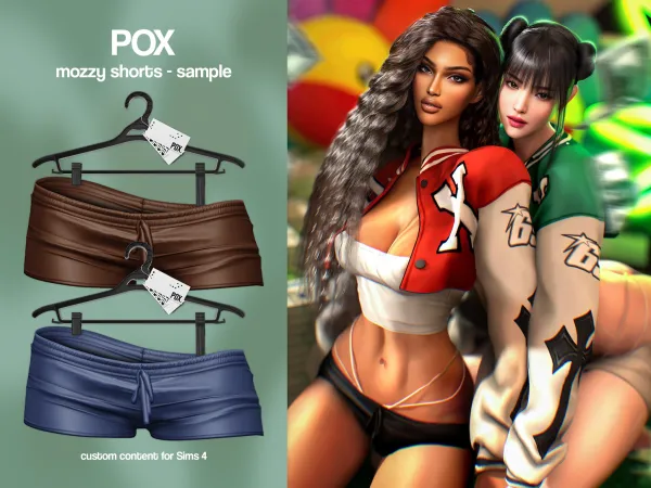 Alpha POX Mozzy Shorts Sample by bergdorfsims - The Sims 4 Custom Content