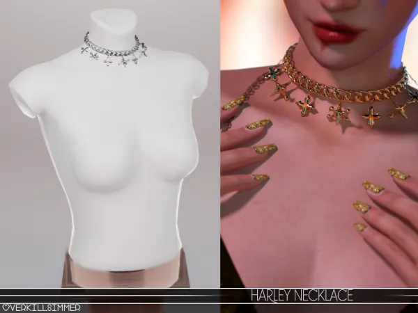 Alpha Harley necklace by overkillsimmer - The Sims 4 Custom Content