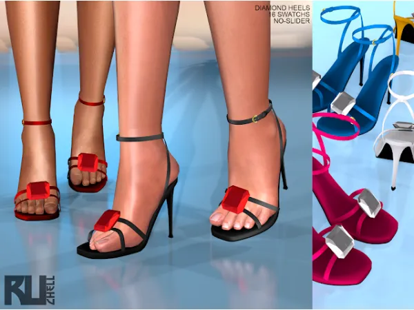 Alpha Diamond Heels by ruchellsims - The Sims 4 Custom Content