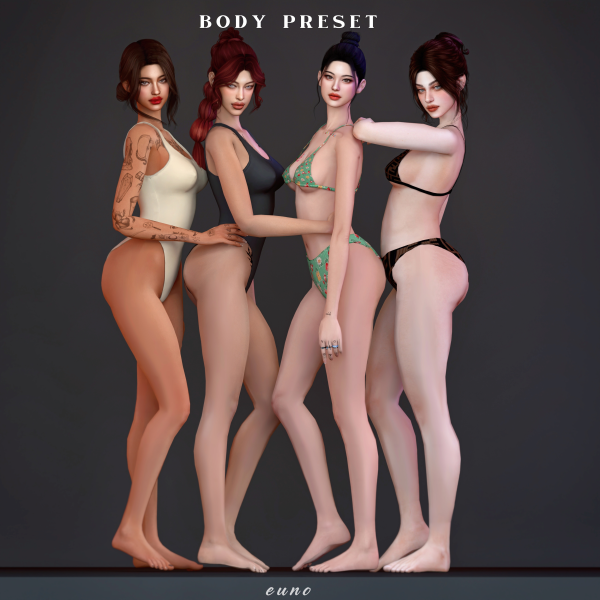 Alpha BODY PRESET by euno - The Sims 4 Custom Content