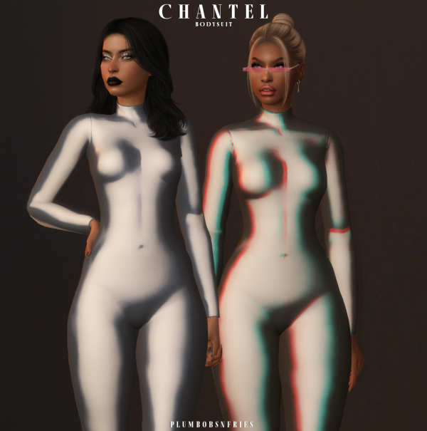 Alpha plumbobsnfries CHANTEL bodysuit by simsfinds - The Sims 4 Custom Content
