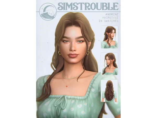 Maxis Match Andrine Hairstyle by simstrouble - The Sims 4 Custom Content