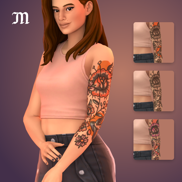 Mix Caroline Tattoo by simsfinds - The Sims 4 Custom Content