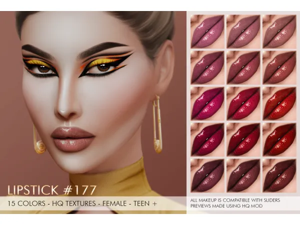 Alpha LIPSTICK 177 by simsfinds - The Sims 4 Custom Content