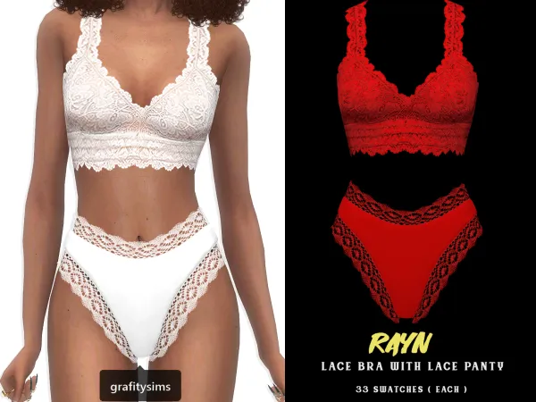 Alpha Rayn Lace Set - The Sims 4 Custom Content