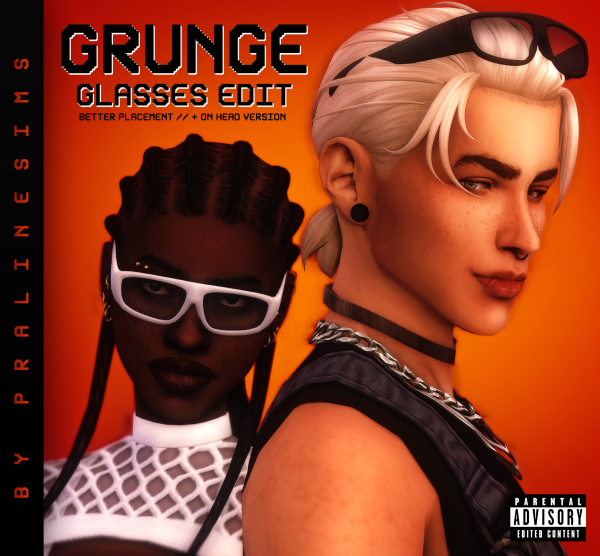 Mix GRUNGE GLASSES Edits by simsfinds - The Sims 4 Custom Content