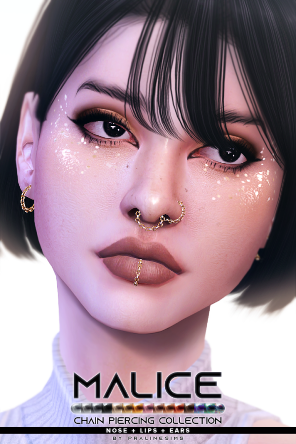 Mix MALICE Chain Piercing Collection by simsfinds - The Sims 4 Custom Content