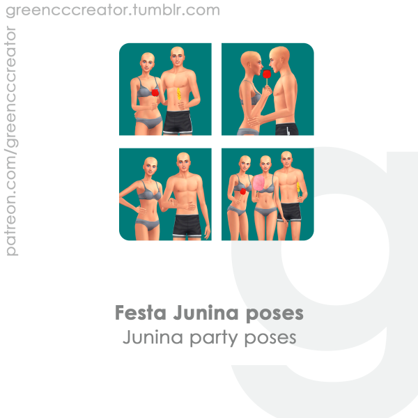 Maxis Match Festa Junina poses [green] by simsfinds - The Sims 4 Custom Content