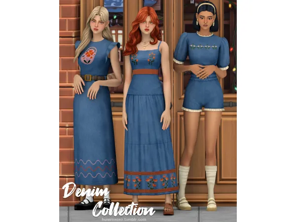 Maxis Match Denim Collection (6 Items) by HuiEn - The Sims 4 Custom Content